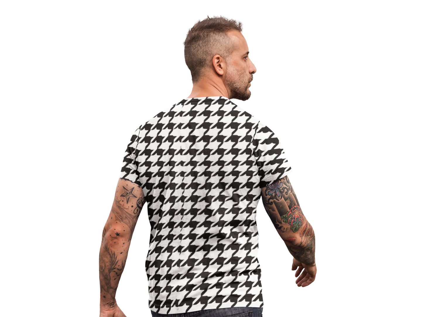 R&RH Houndstooth Owl Men's Black T-Shirt