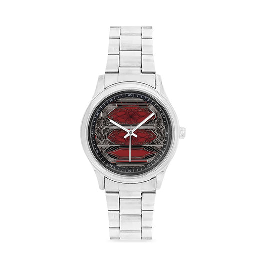 R&RH Red Pattern Men's Stainless Steel Watch