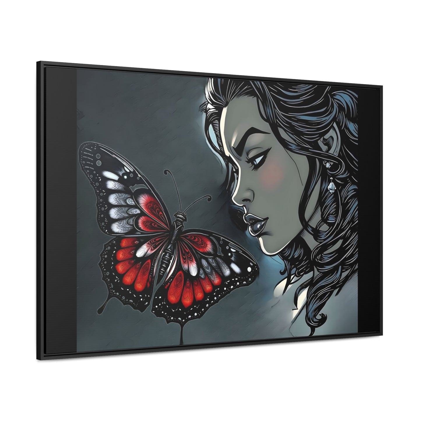 R&RH Black Butterfly Dream Canvas Art - Horizontal Frame - Modern Wall Decor