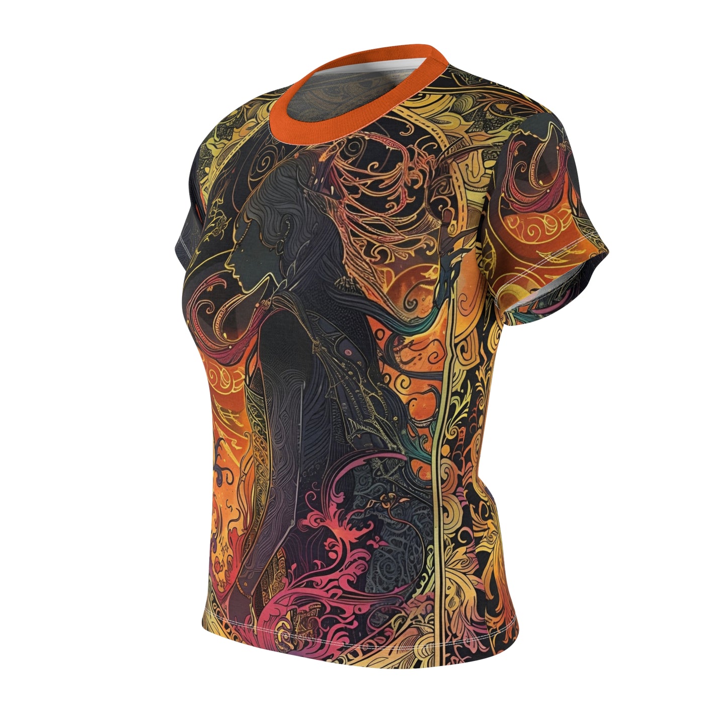 Bohemian Women's Cut & Sew Tee - Vibrant Abstract Design