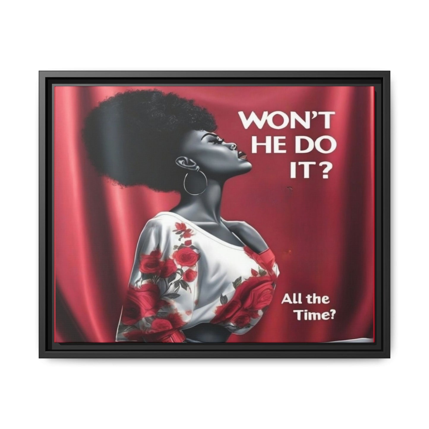 R&RH Inspirational Framed Canvas Art - "Won't He Do It?"