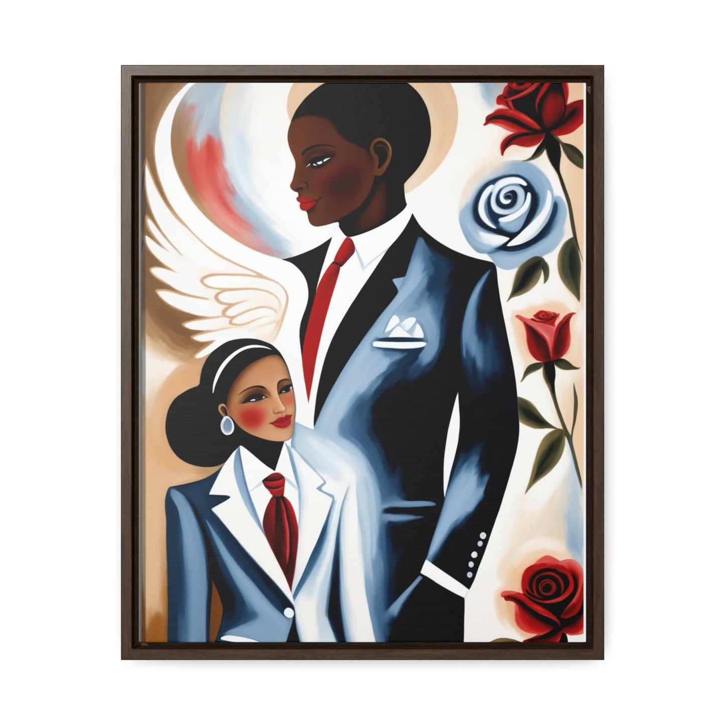 R&RH Angels Smile Among Us Canvas Portrait Elegant Family Portrait Canvas Wrap - Inspirational Decor for Home or Office