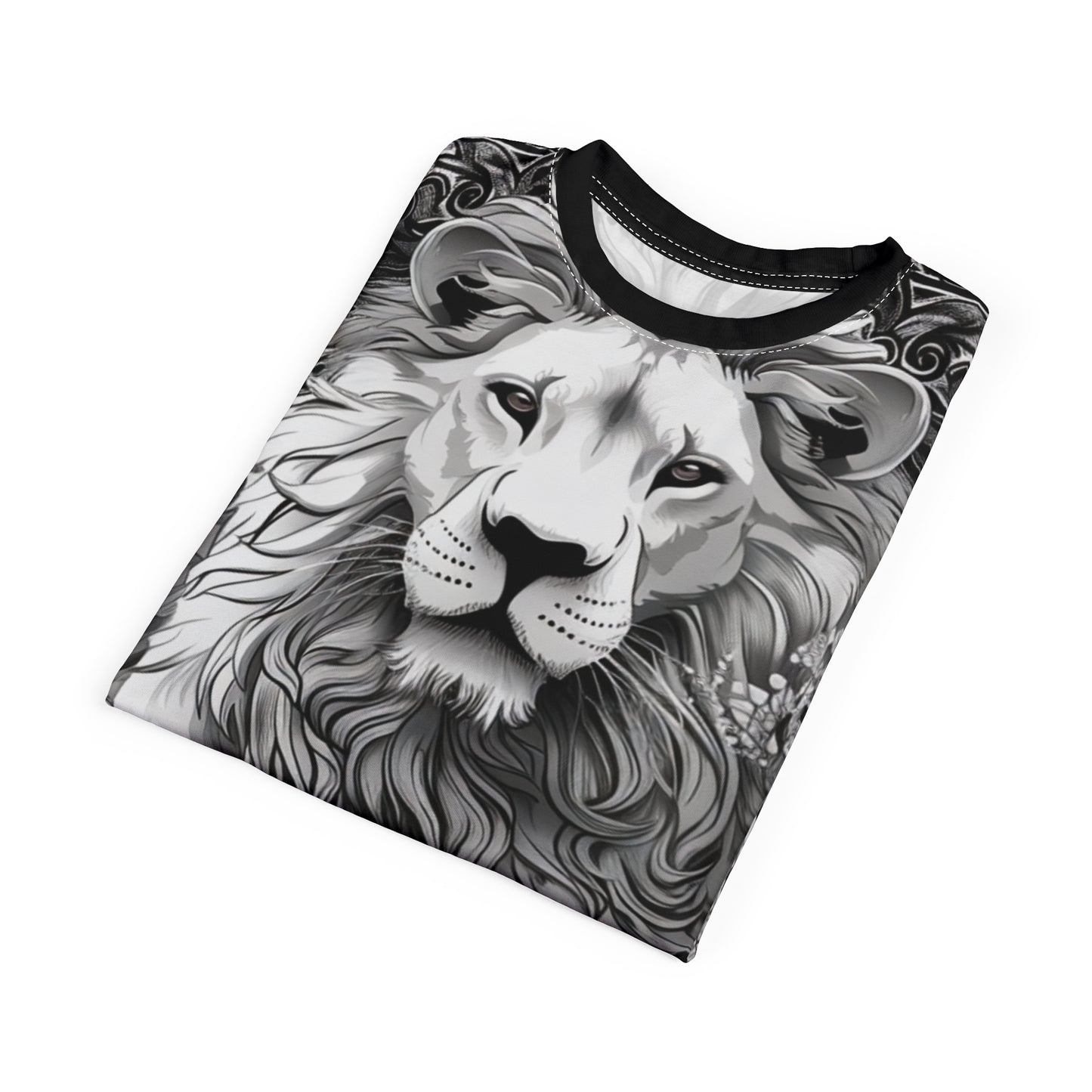 R&RH Lion and Roses Red and Black Unisex Tee - Edgy  Graphic T-Shirt