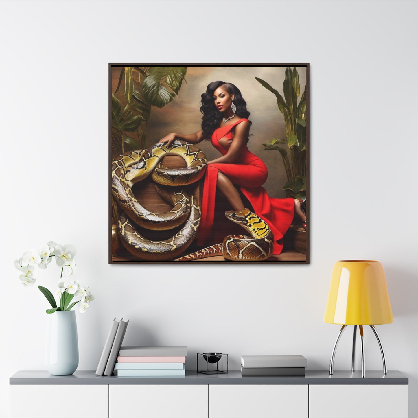 R&RH Elegant Snake Art Canvas Wrap - Bold Décor for Exotic Style