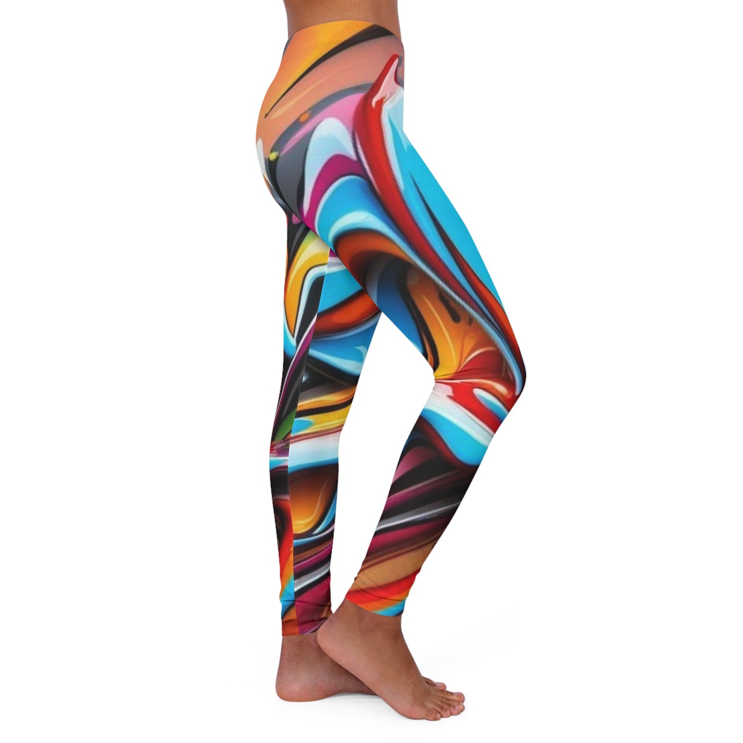 R&RH Women's Abstract Color Leggings.