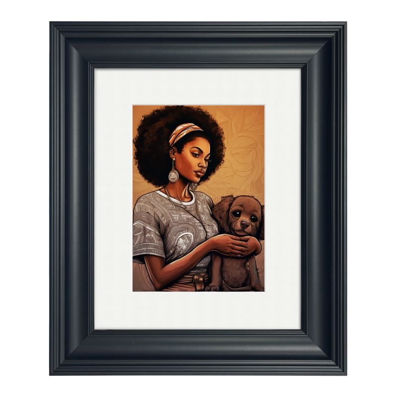 R&RH Portrait of Girl and Dog Ornate Frame Art Prints