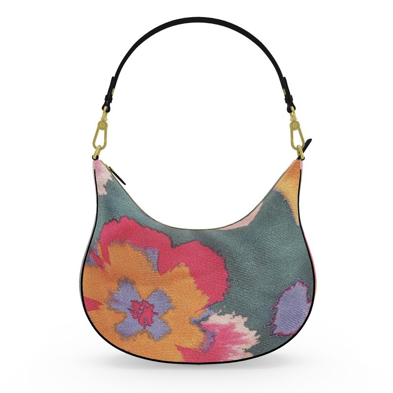 R&RH Flowery Abstract Curve Hobo Bag