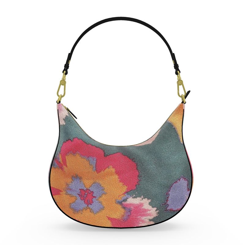 R&RH Flowery Abstract Curve Hobo Bag