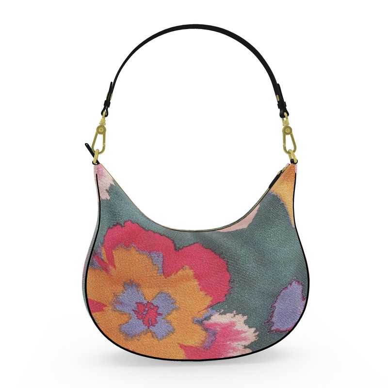 R&RH Flowery Abstract Curve Hobo Bag