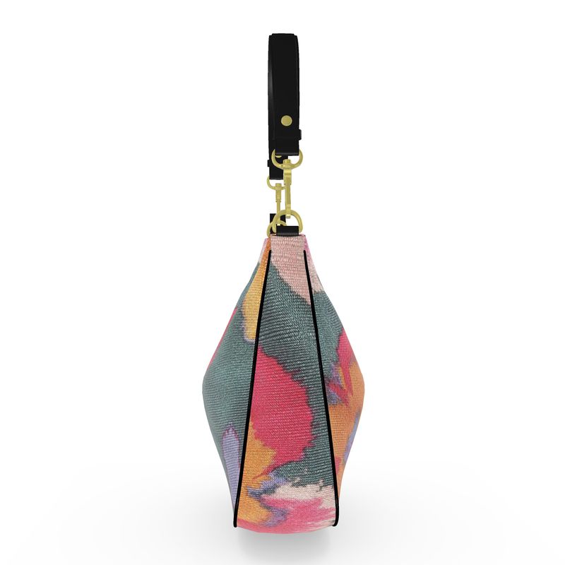 R&RH Flowery Abstract Curve Hobo Bag