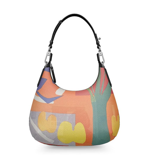 R&RH Orange Abstract Designer Mini Curve Bag