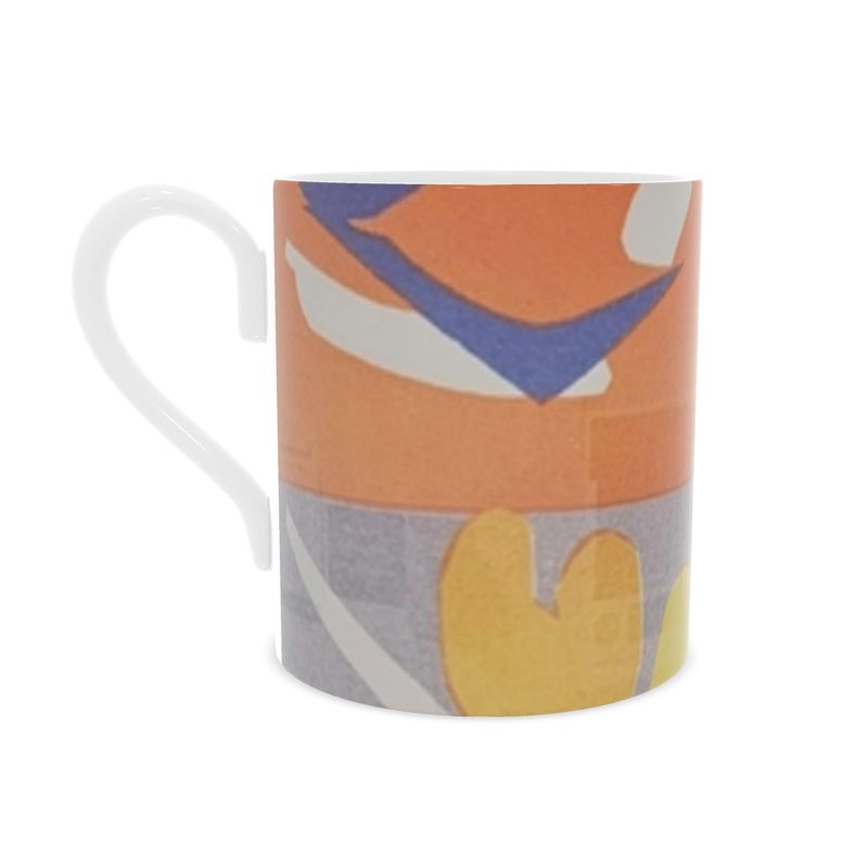 R&RH Orange Abstract Designer Bone China Mug