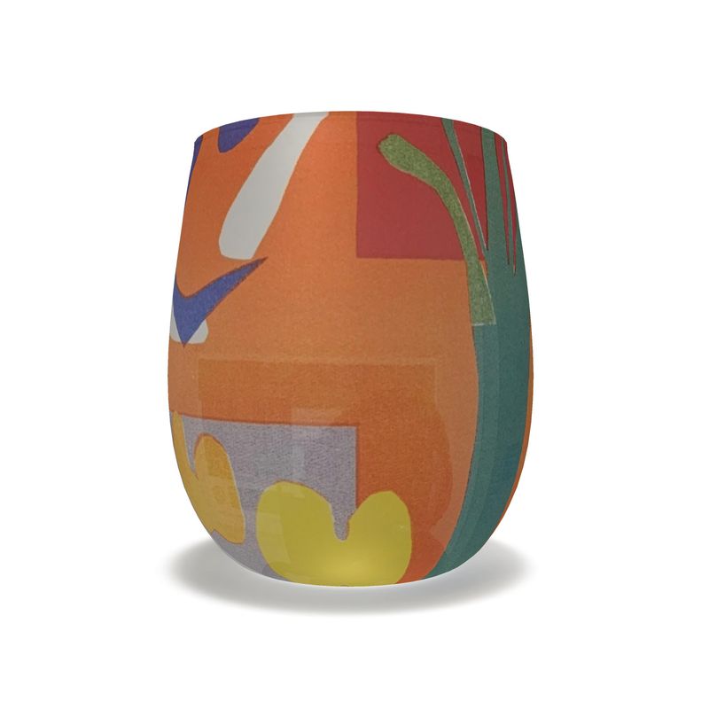 R&RH Orange Abstract Designer Water Glass