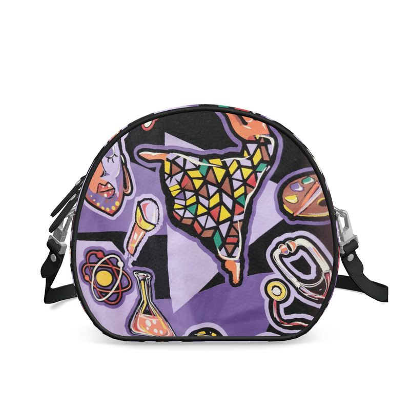 R&RH Purple Abstract Round Box Bag