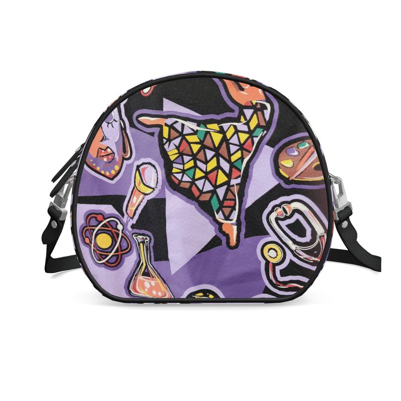 R&RH Purple Abstract Round Box Bag