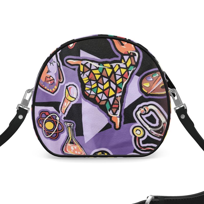 R&RH Purple Abstract Round Box Bag