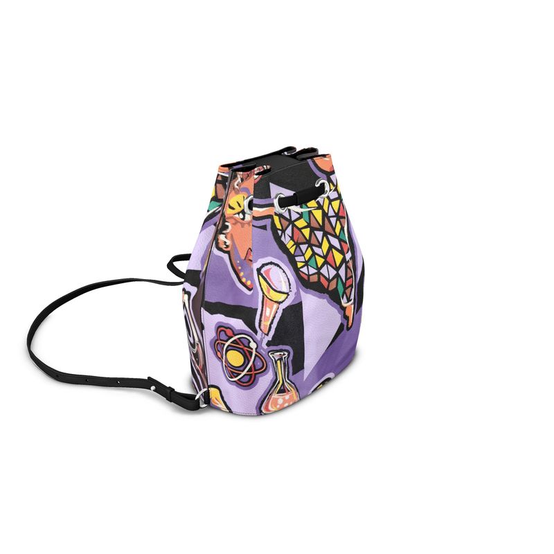 R&RH Purple Abstract Designer Bucket Backpack - Rich and Rich Homeopportunities 