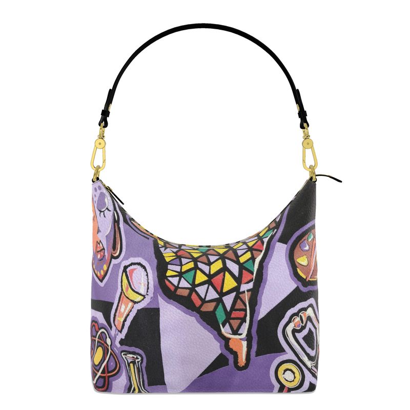 R&RH Purple Square Hobo Bag