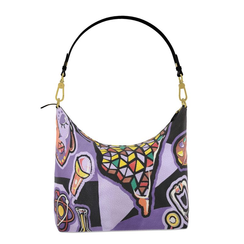 R&RH Purple Square Hobo Bag