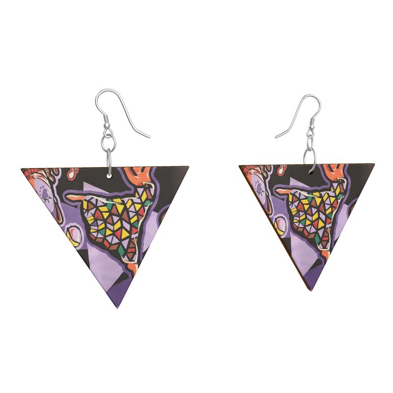 Wooden Earrings: Geometric Shape