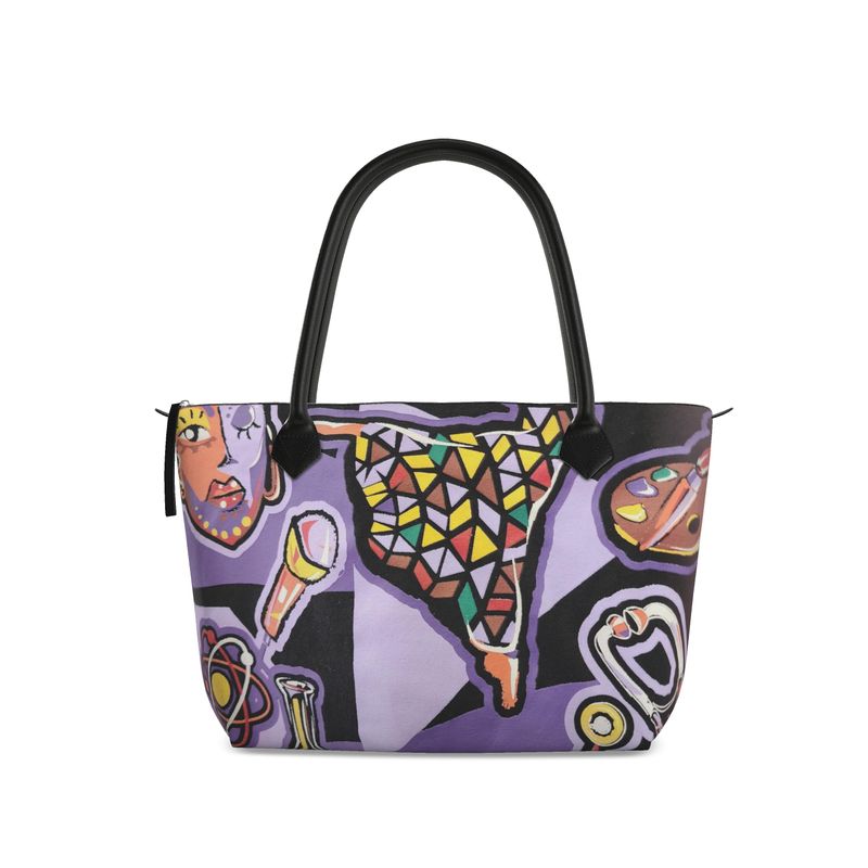 R&RH Purple Abstract Zip Top Handbag - Rich and Rich Homeopportunities 