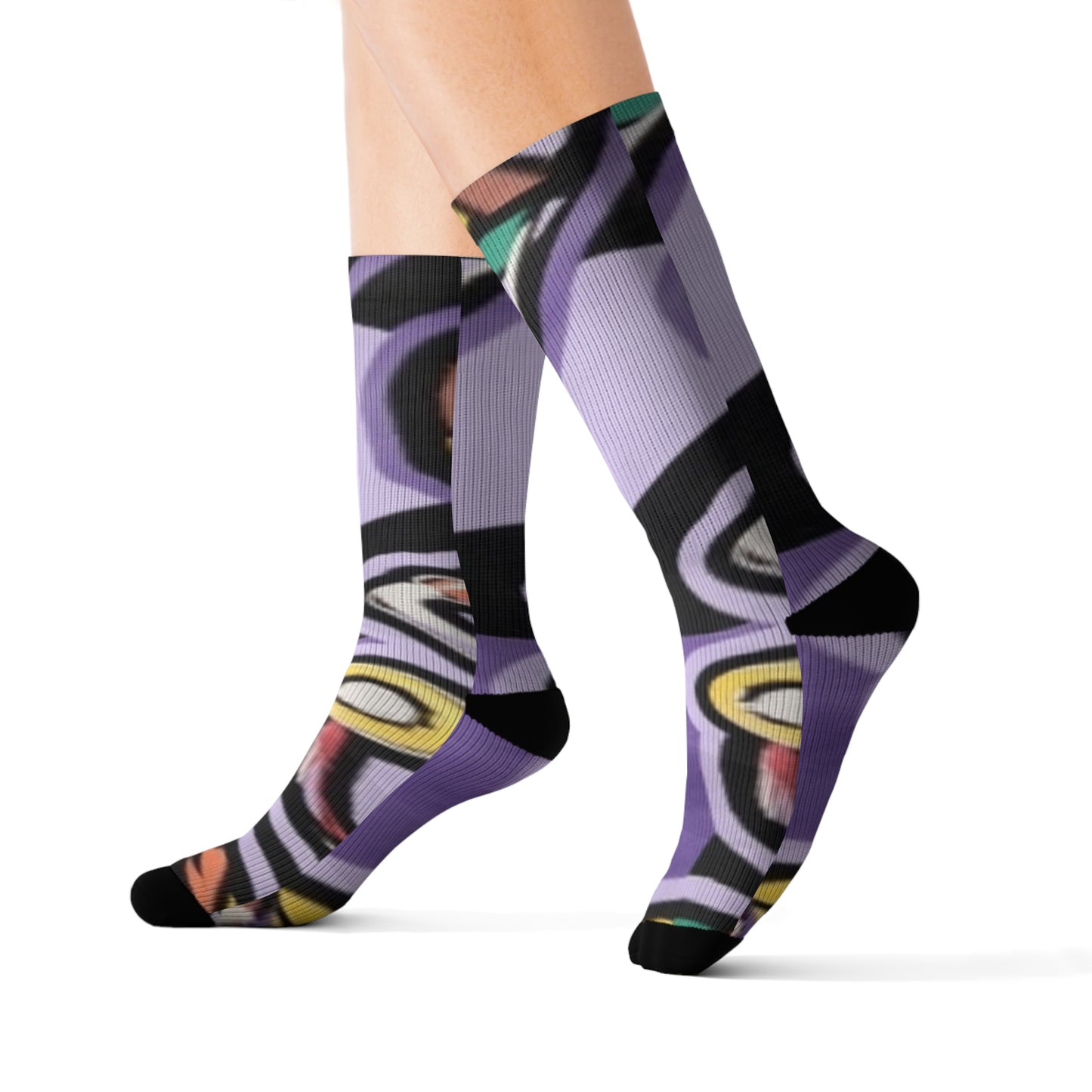 R&RH Purple Abstract Sublimation Socks