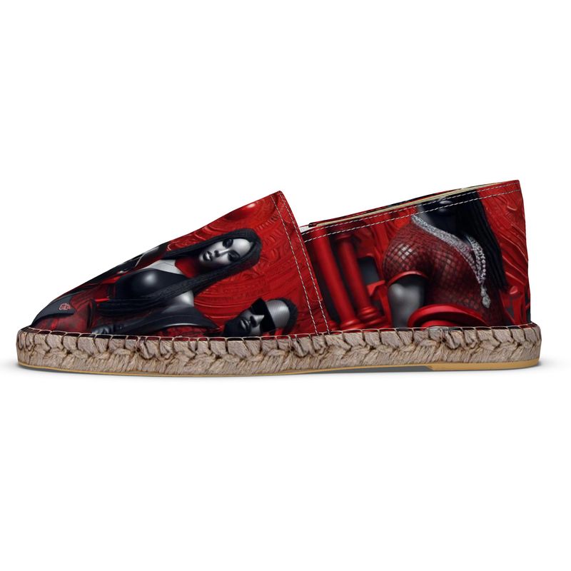 R&RH Red and Black Unisex Espadrilles for Casual Comfort