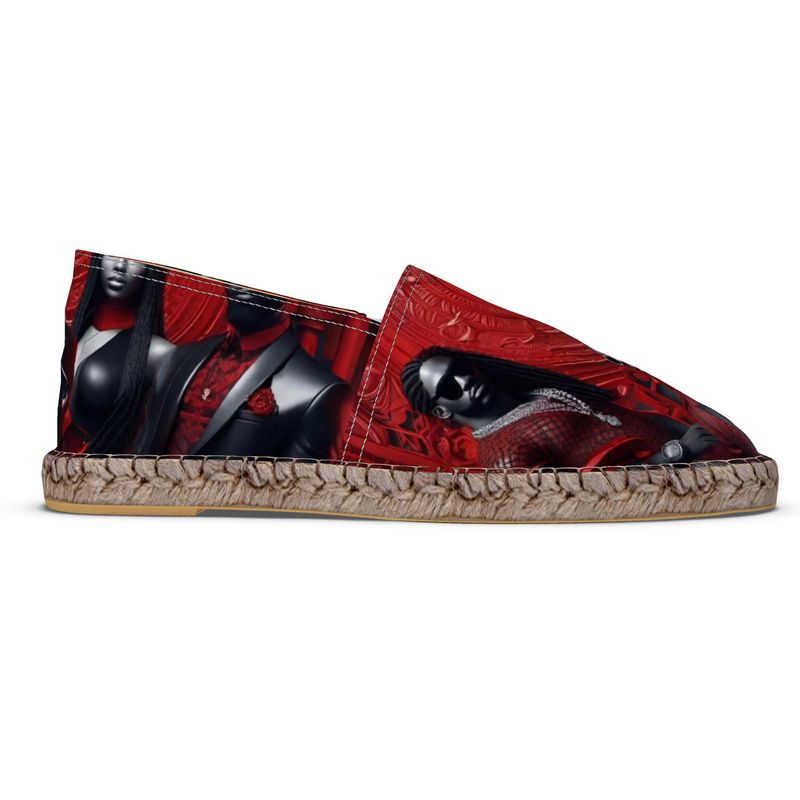 R&RH Red and Black Unisex Espadrilles for Casual Comfort