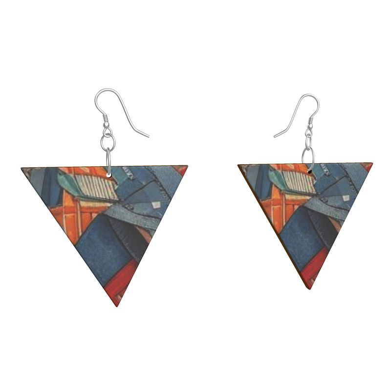 Wooden Earrings: Geometric Shape