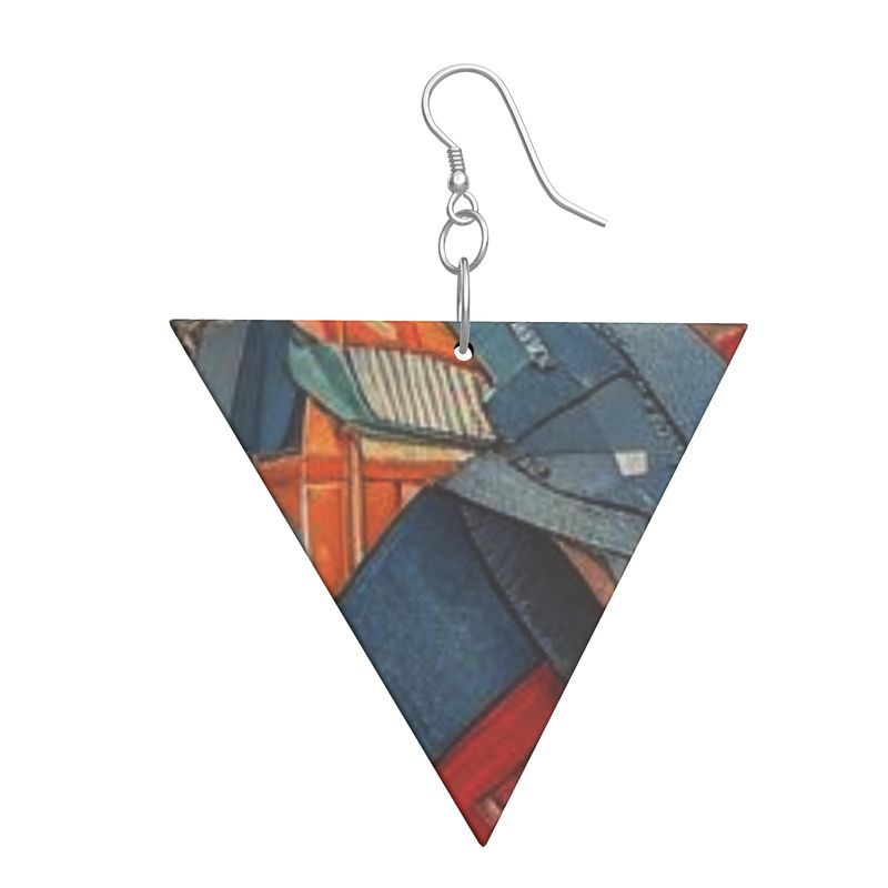 Wooden Earrings: Geometric Shape