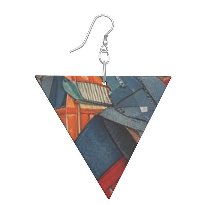 Wooden Earrings: Geometric Shape