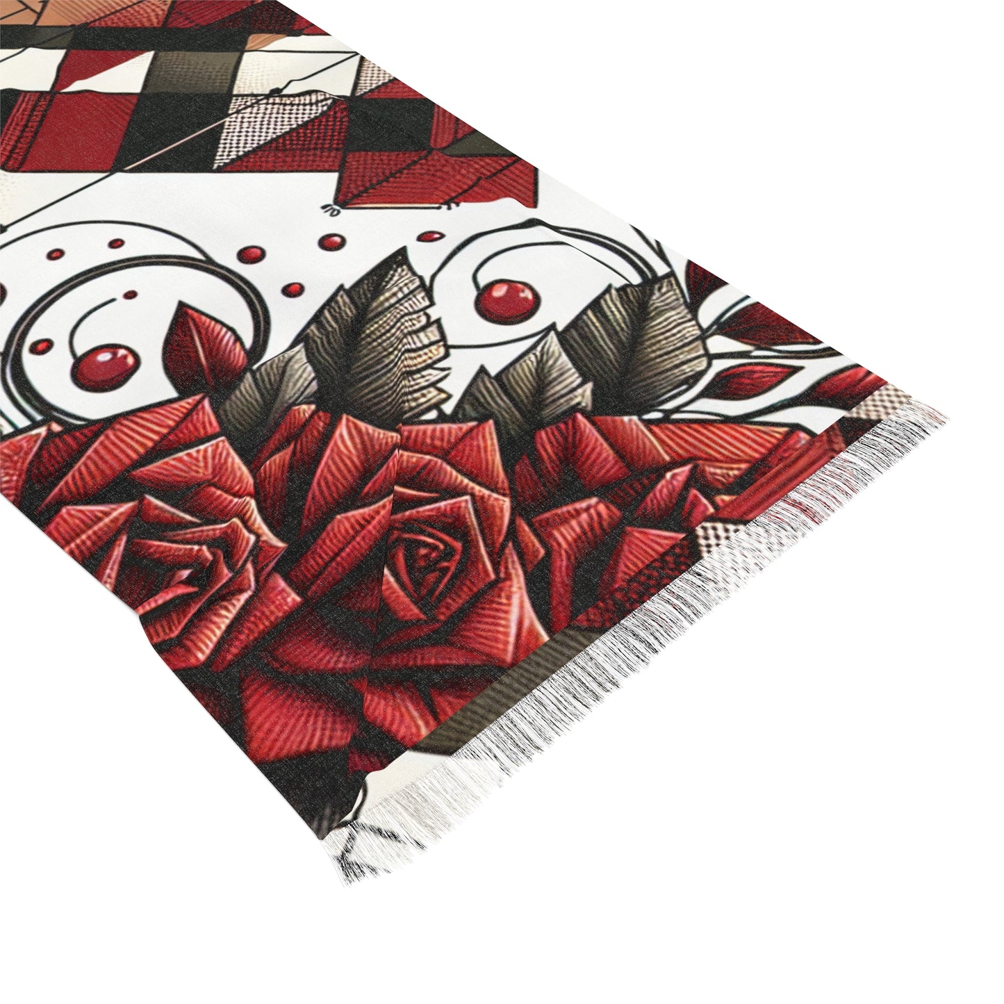 R&RH Brown Abstract With Roses Light Unisex Scarf