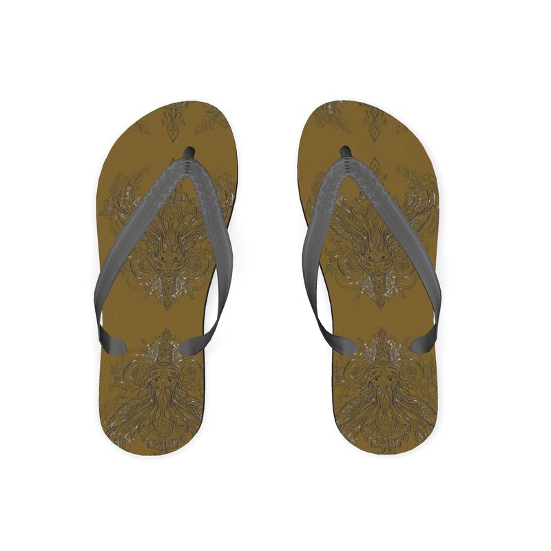 R&RH Mens Designer Brown Flip Flops