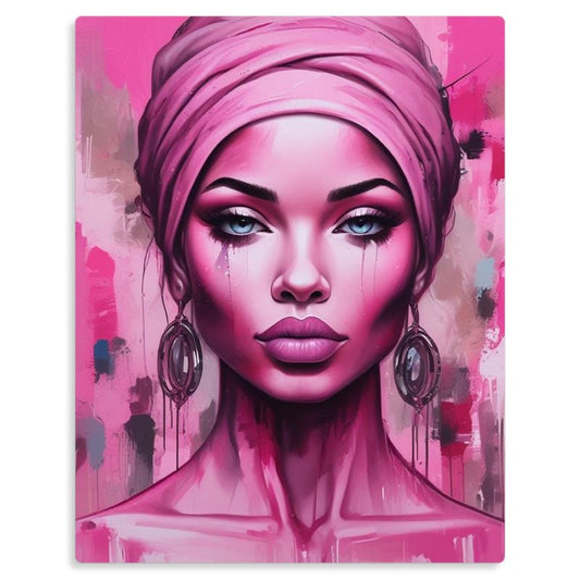 R&RH 'Her Eyes' Pink Designer Metal Print