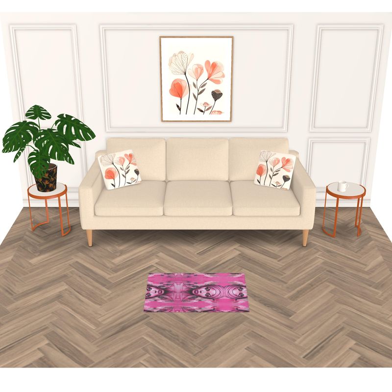 R&RH 'Her Eyes' Pink Designer Rug