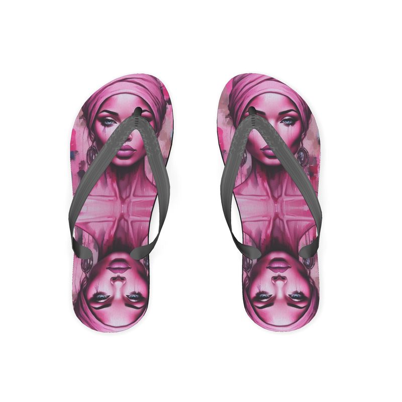 R&RH Her Eyes Pink Unisex Flip Flops