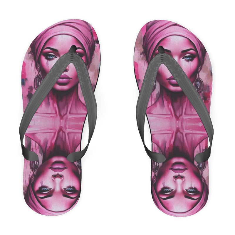 R&RH Her Eyes Pink Unisex Flip Flops