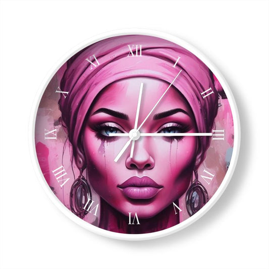 R&RH Her Eyes Designer Pink Wall Clocks