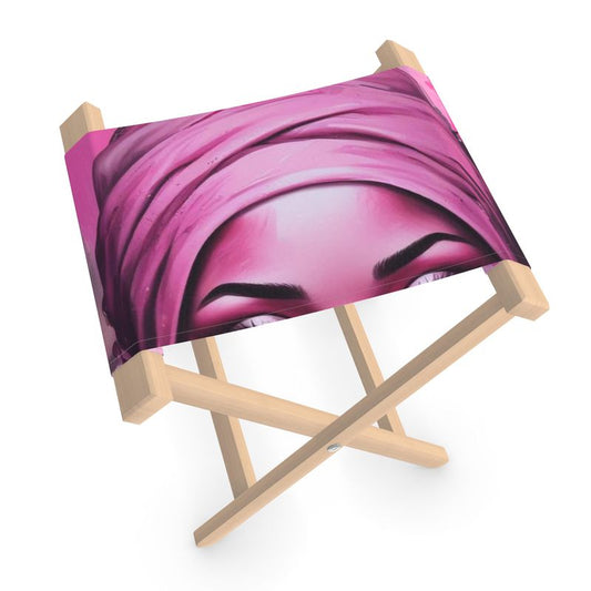 R&RH 'Her Eyes' Pink Designer Folding Stool Chair