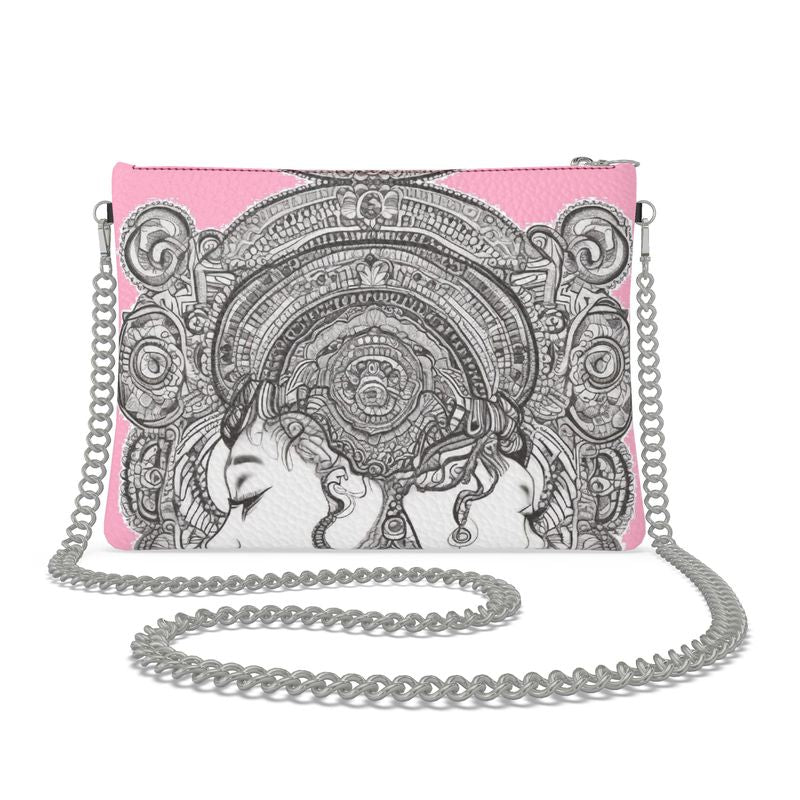 R&RH Pink Crossbody Bag With Chain