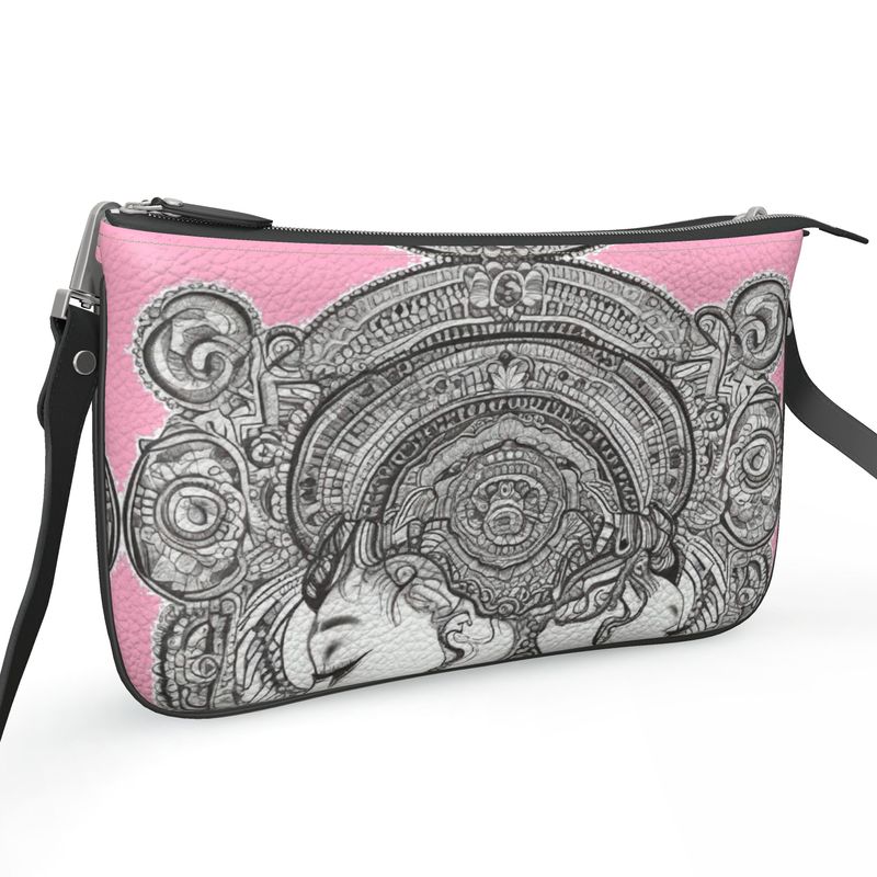 R&RH Pink Womens Pochette Double Zip Bag