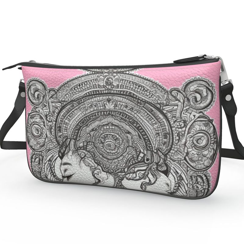 R&RH Pink Womens Pochette Double Zip Bag