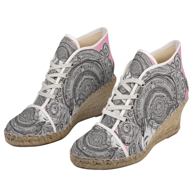 R&RH PinkDestiny Designer Wedge Espadrilles