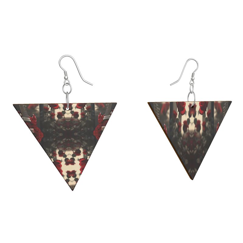 Wooden Earrings: Geometric Shape