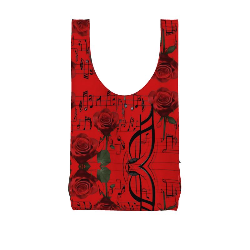 R&RH Musical Lyrics Red Parachute Womens Shopping Bag