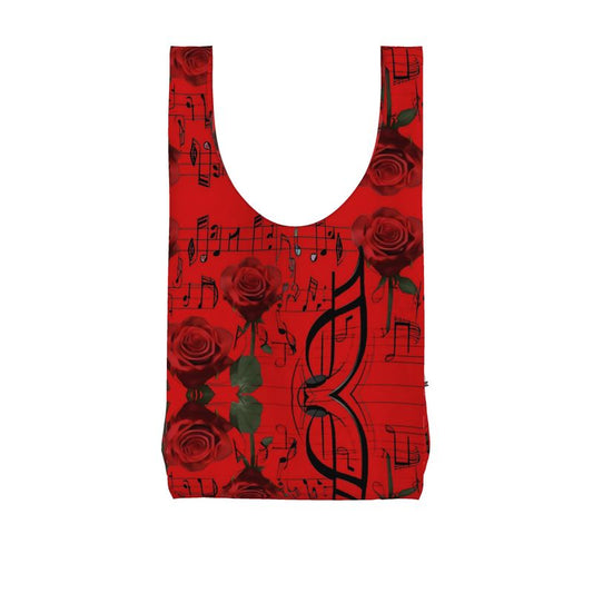 R&RH Musical Lyrics Red Parachute Shopping Bag