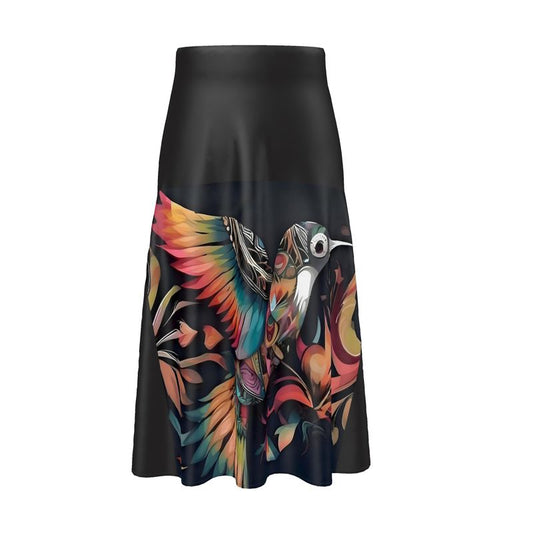 R&RH Birdsong Women's Black Midi Skirt