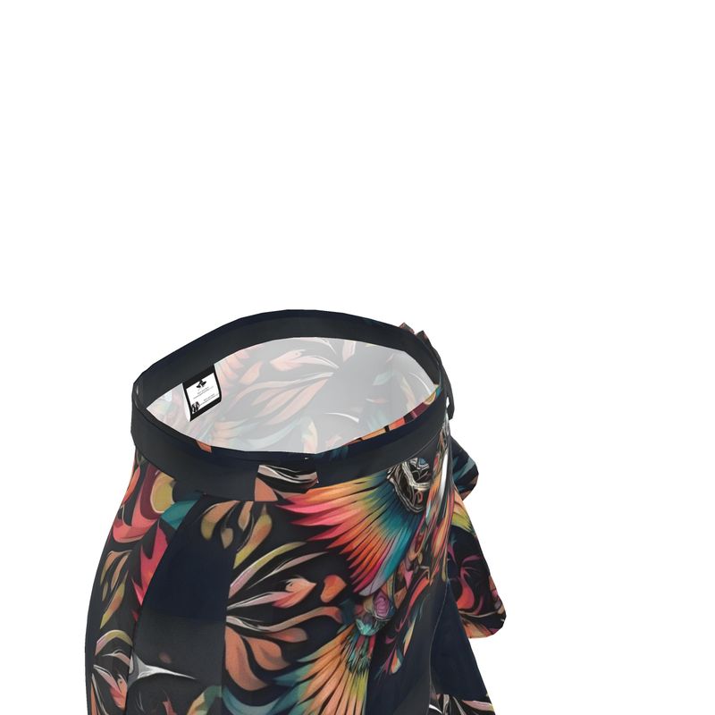 R&RH Birdsong Colorful Designs Black Duffle Bag Black Flounce Skirt