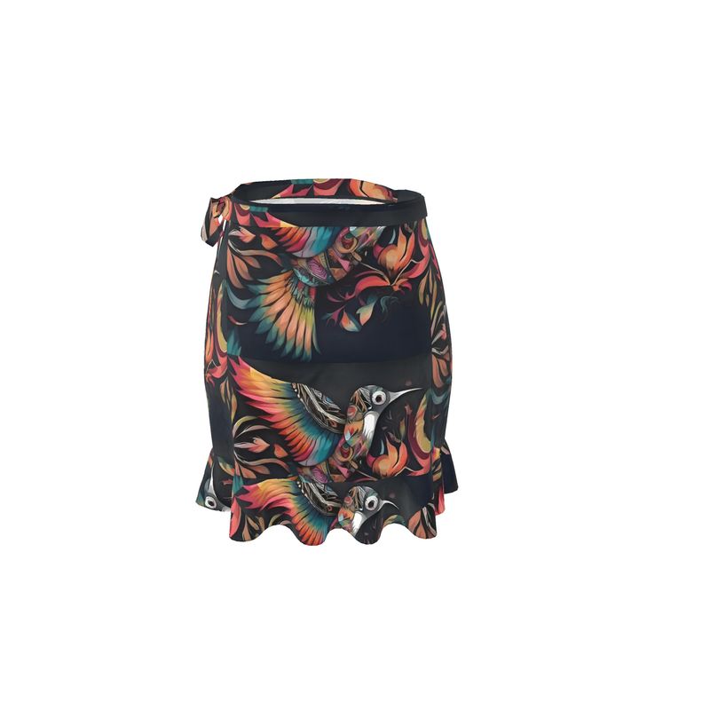 R&RH Birdsong Colorful Designs Black Duffle Bag Black Flounce Skirt