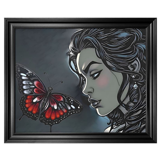 R&RH Black  Butterfly  Beautiful Artistic Canvas Framed Wall Art